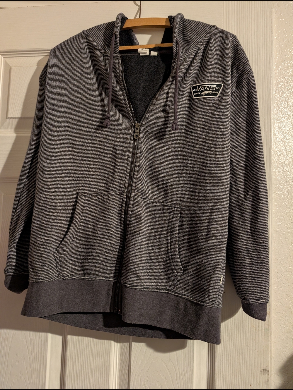 Vans Grey Striped Zip-Up Hoodie